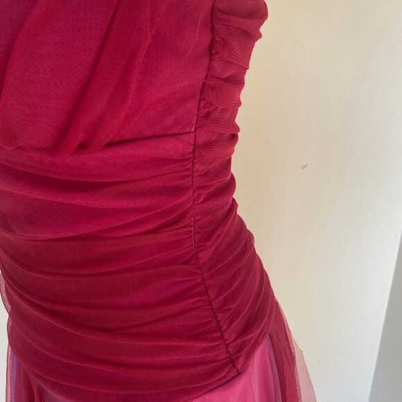 Water Signs Maroon Purple Y2K Handkerchief Hem Tulle Dress Sz M Fairy Whimsigoth - Picture 6 of 14